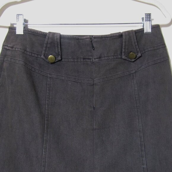 VTG Y2K CATO Gray Denim Midi Flared Western Cowgirl Boho Grunge Modest Skirt 4 - Picture 5 of 10